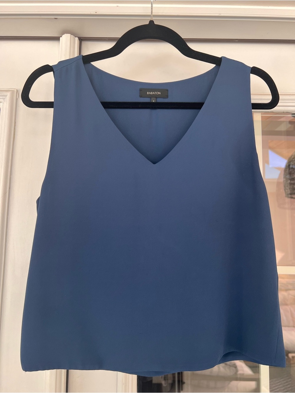 Babaton Slate Blue V-Neck Sleeveless Camisole